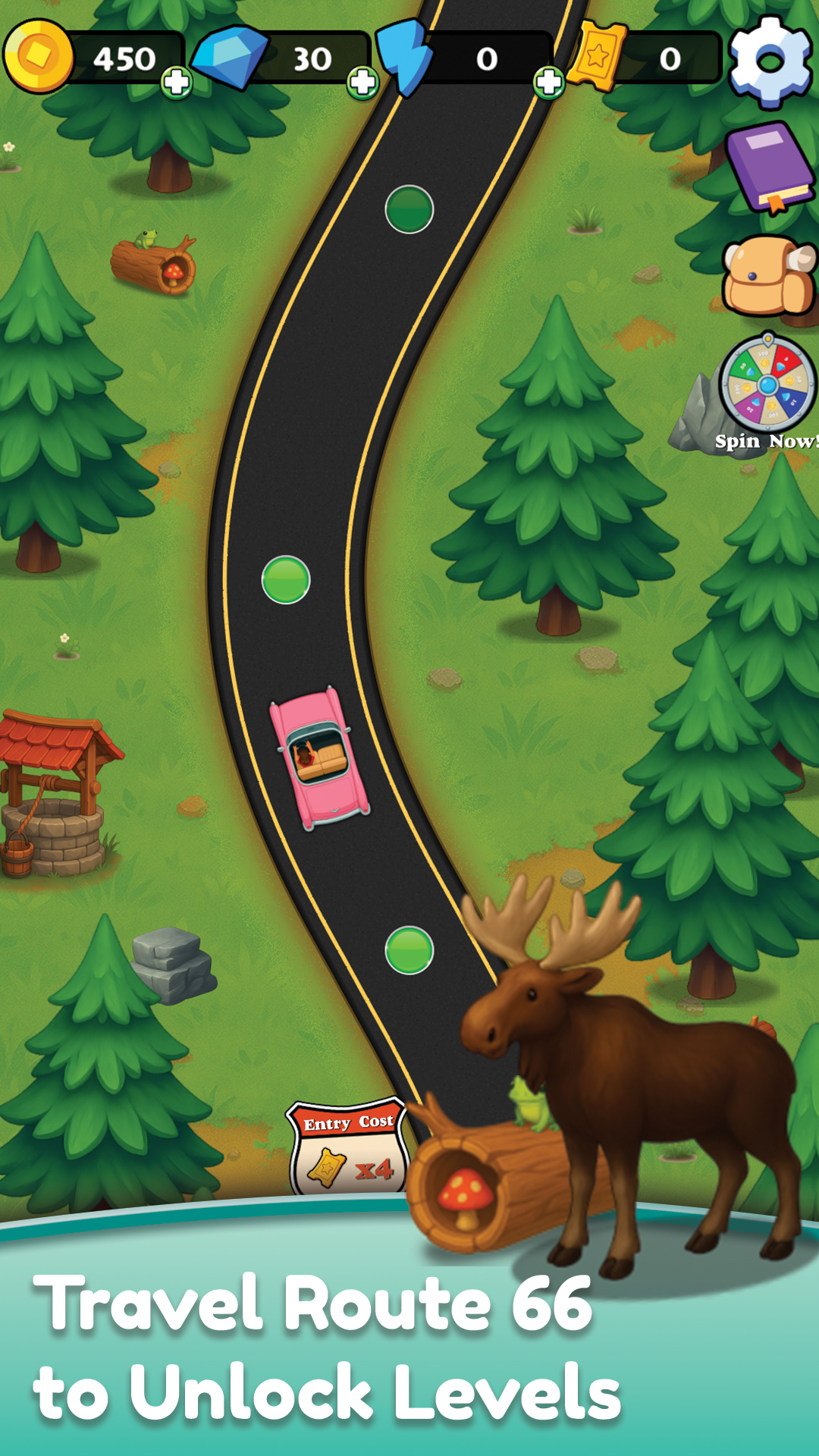 Bingo Games Match 3 Road Trip - Route 66 & Historic Americana travel map